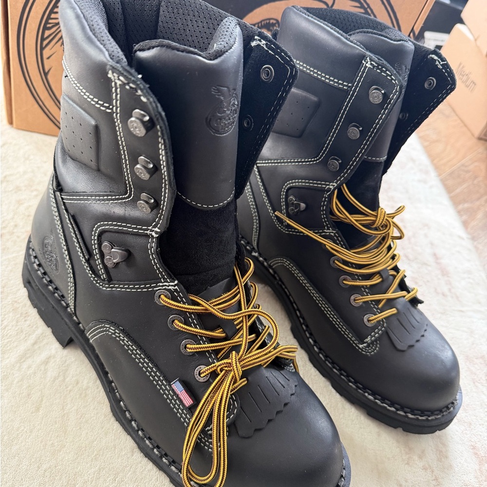 Georgia Boot Men's USA Logger Waterproof Work Boots Black 12W - Picture 2 of 8